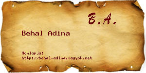 Behal Adina névjegykártya